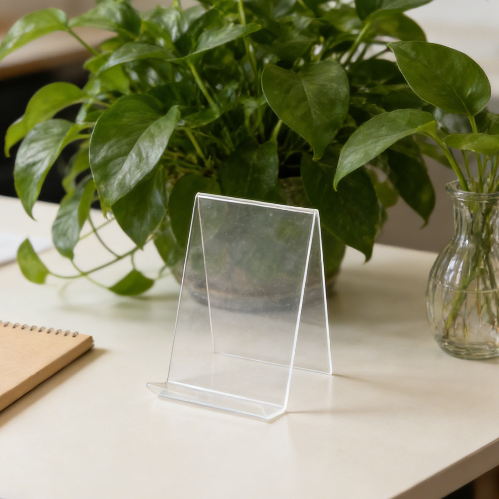 Clear Acrylic Book Stand Holder - 透明アクリル製ブックスタンド3個セット。棚や机の上に置ける、写真やポスター、漫画、料理本などを飾るのに便利なディスプレイスタンド。