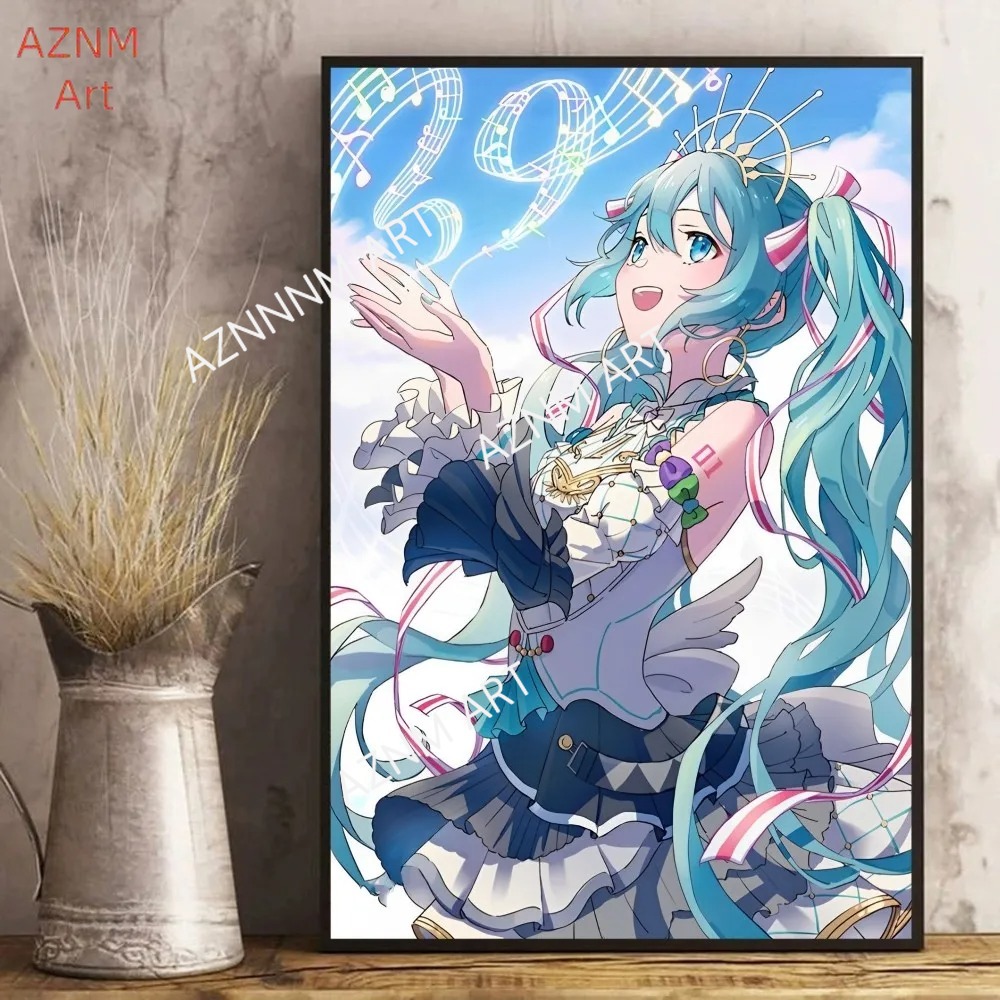 Magazines - アニメ H-ハツネ M-ミク マガジン クラシックアニメポスター 自己粘着レトロクラフト紙ステッカー