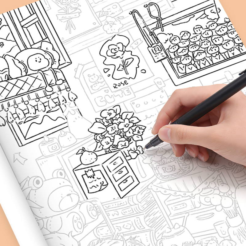 大人向けのストレス解消塗り絵ブック。美しいドゥードル模様のス - Adult Coloring Book Stress Relief のレビューと価格