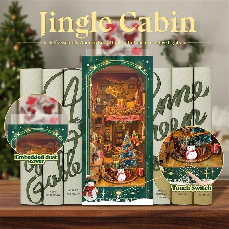 メリークリスマス DIY 木製ブックヌック シェルフインサー - Diy Wooden Book Nook Kit Shelf Insert のレビューと価格